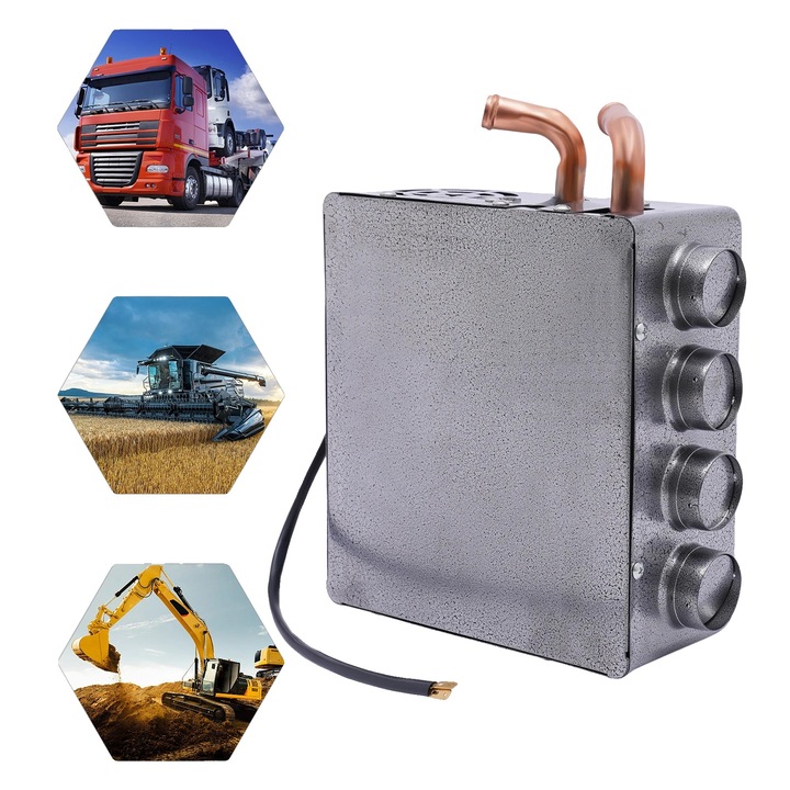 Нагревател за кола, 12V, 8A, с медна сърцевина, 23x21x10см, мотор на вентилатор