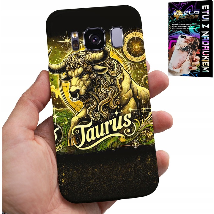 Mobiltelefon tok, World Case, Samsung Galaxy S8, Bika csillagjegy design, szilikon