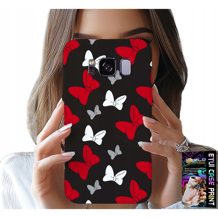 Telefontok, World Case, Samsung Galaxy S8, piros és fehér, szilikon