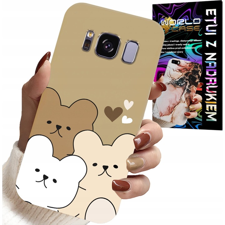 Husa pentru Samsung Galaxy S8, World Case, plüssmackó, szilikon, többszínű