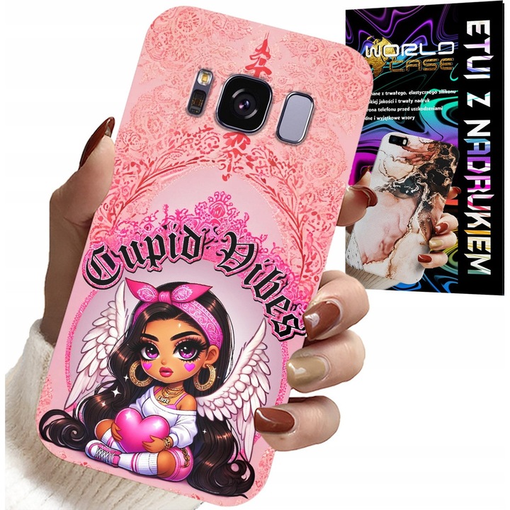 Tok Samsung Galaxy S8-hoz, World Case, angyaltervezés, szilikon, többszínű