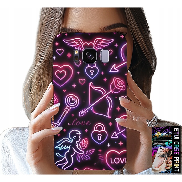 Telefontok, World Case, Samsung Galaxy S8, szívek nyomtatása, szilikon