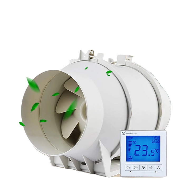 Ventilator de evacuare, 3 trepte de viteza, nivel de zgomot 29/31/33 dB, diametru 150 mm, putere 44/48/54 W