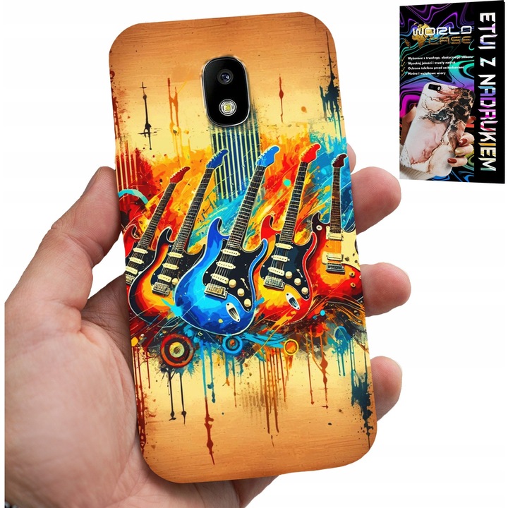 Telefontok, World Case, Samsung Galaxy J5 2017, elektromos gitár, szilikon, többszínű