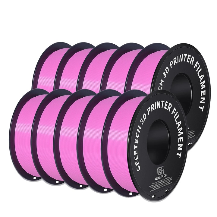 Filament PLA pentru imprimanta 3D, roz, 1.75mm, 1kg, set consumabile 3D