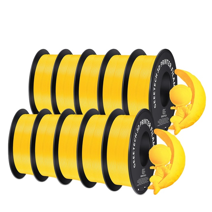 Filament PLA pentru imprimanta 3D, galben, 1.75mm, 1kg, material biodegradabil