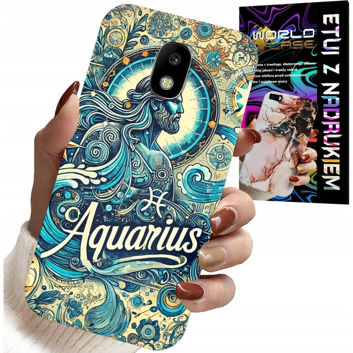 Carcasa pentru Samsung Galaxy J5 2017, World Case, Acvariu, zodiacal, silicon, multicolor