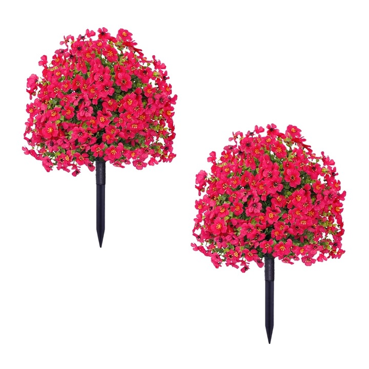 Mesterséges topiary golyók, selyem 38x38cm piros rózsaszín beltéri kültéri