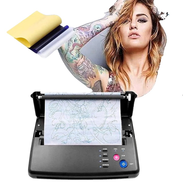 Машина за трансфер на татуировки, лек дизайн, бърза скорост на трансфер, черен