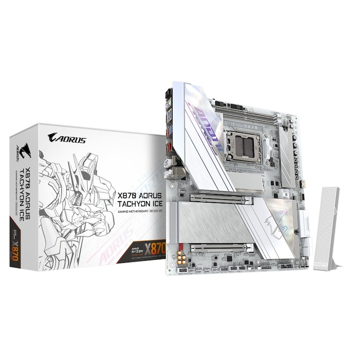 GIGABYTE X870 AORUS ACHYON ICE AM5 alaplap, 2x DDR5, 1x USB4, 1x HDMI, 1x előlapi HDMI, 1x PCIE x16, 3x M.2, 4x SATA 6GB/s, ATX