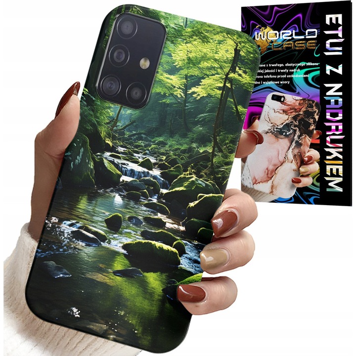 Etui pentru Samsung Galaxy M31S, World Case, design pădure, material silicon, protecție înaltă