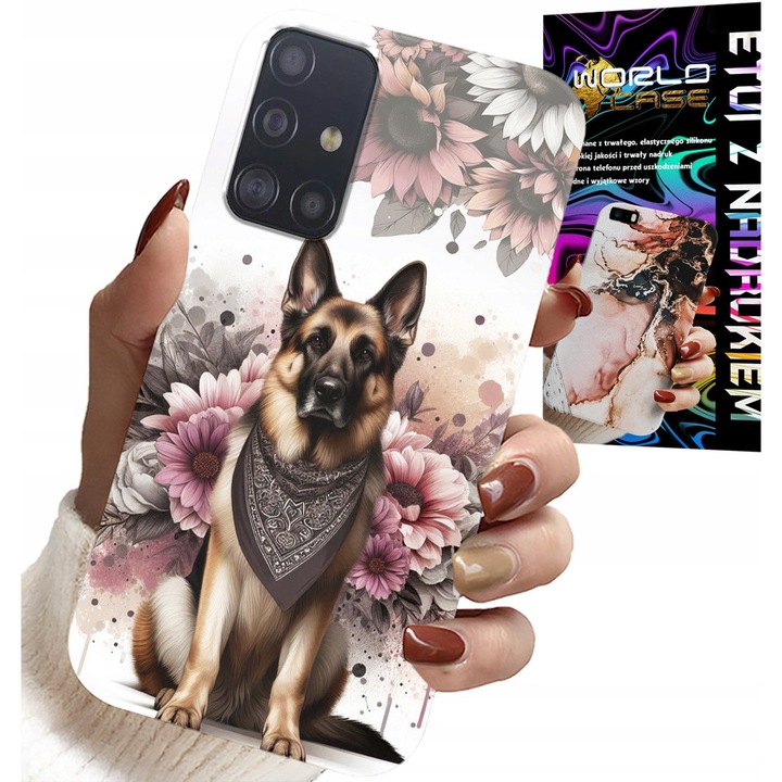 Caz pentru Samsung Galaxy M31S, World Case, silicon, imprimare câini ciobănesc german, multicolor