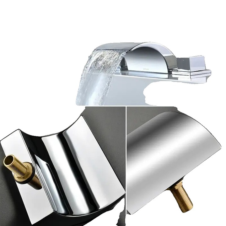 Csaptelep, sárgaréz szerkezet, 5.1x6.5x5.5 hüvelyk, lamináris áramlás, kézi zuhany