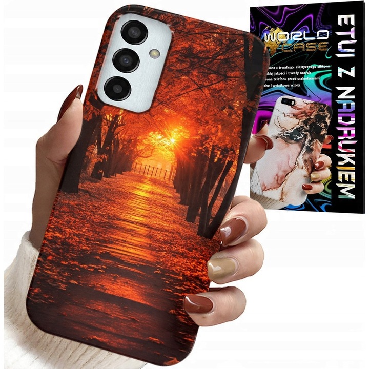 Telefontok, World Case, Samsung Galaxy M13 4G, szilikon, őszi falevél mintás, többszínű