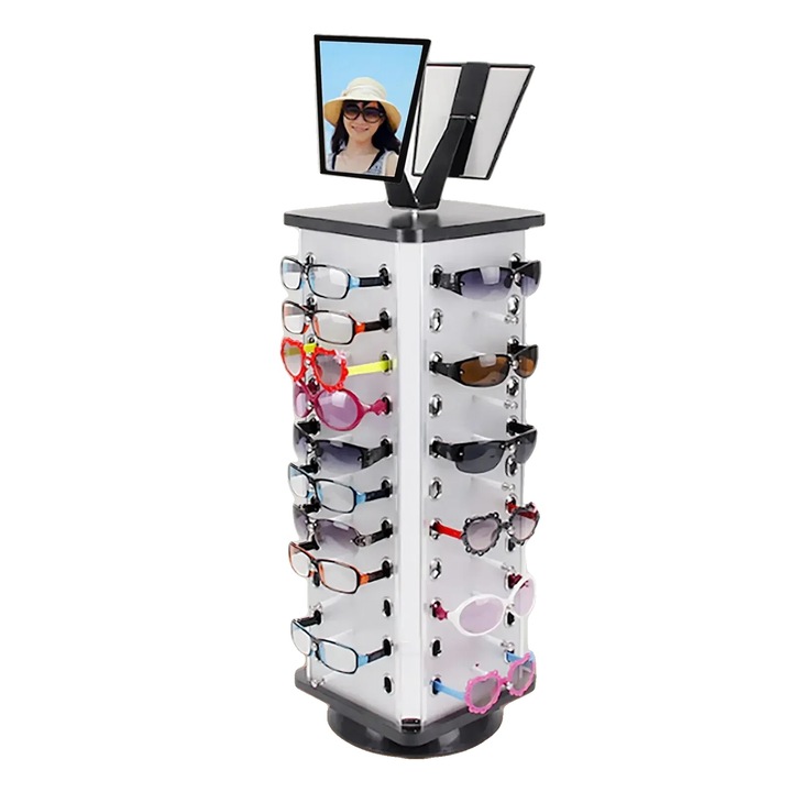 Suport pentru ochelari, rotire 360°, constructie durabila, gri, 23cm x 86cm