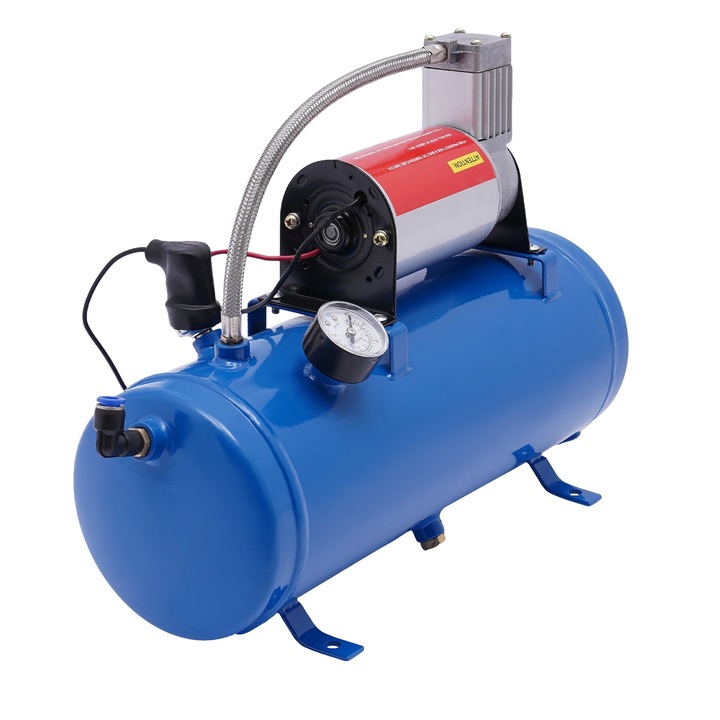 Compresor de aer, 150 PSI, capacitate rezervor 6L, albastru