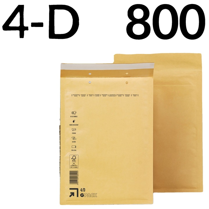 Plicuri cu bule, 800 unitati, 200x275mm, material KRAFT, protectie durabila