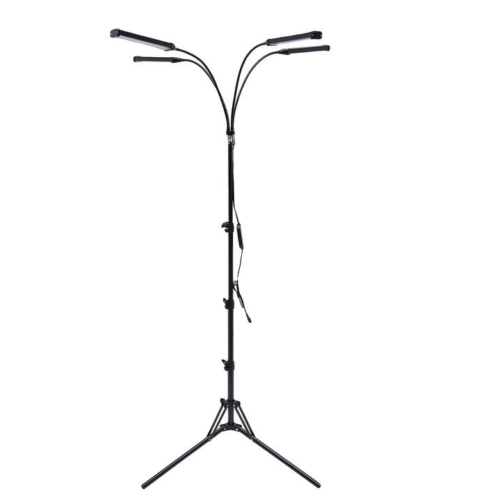 Lampa pentru crestere plante, spectru complet, eficienta energetica, neagra, 30W