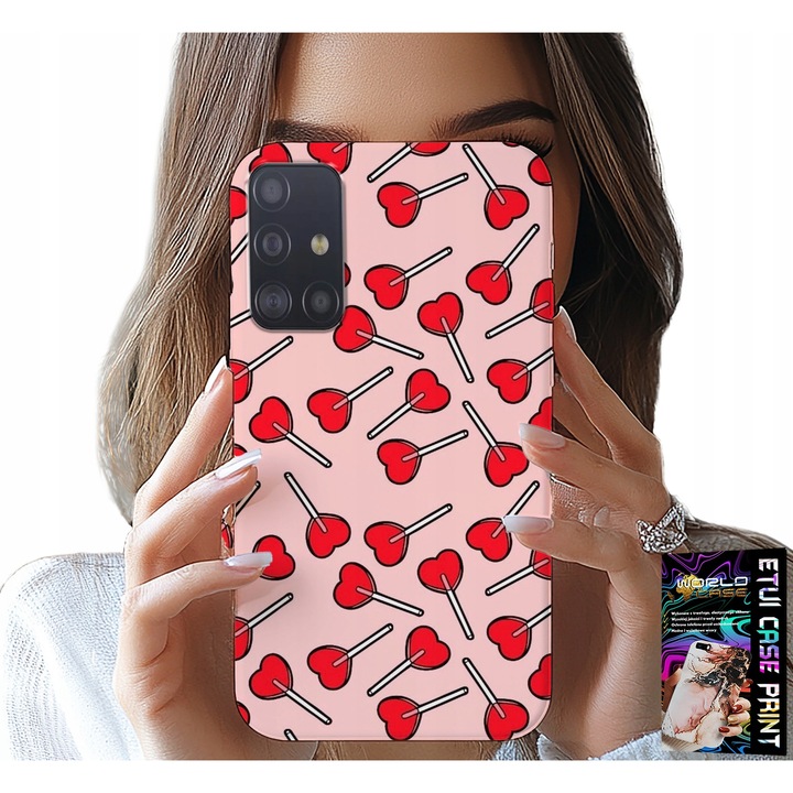 Telefontok, World Case, szív design, szilikon, többszínű, Samsung Galaxy M31S-hez