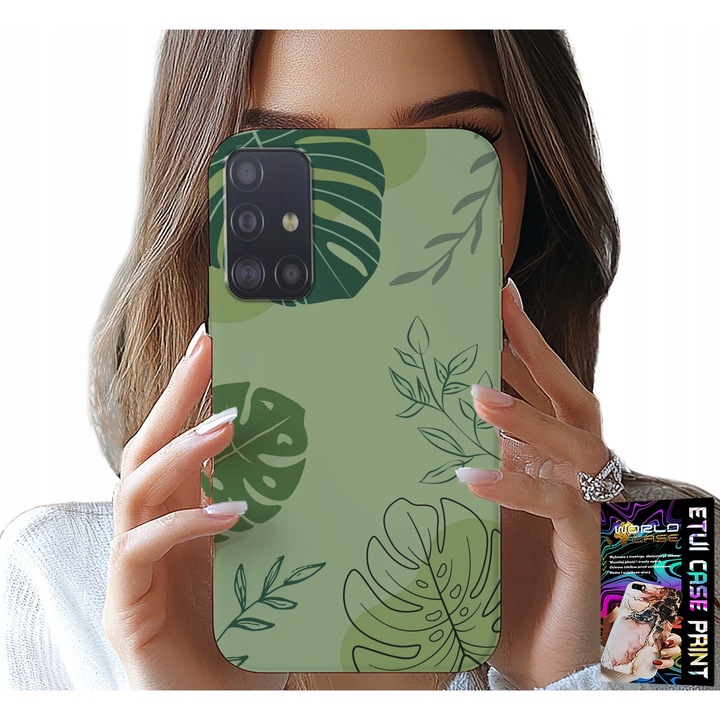 Carcasa telefon, World Case, Samsung Galaxy M31S, floral, verde, silicon