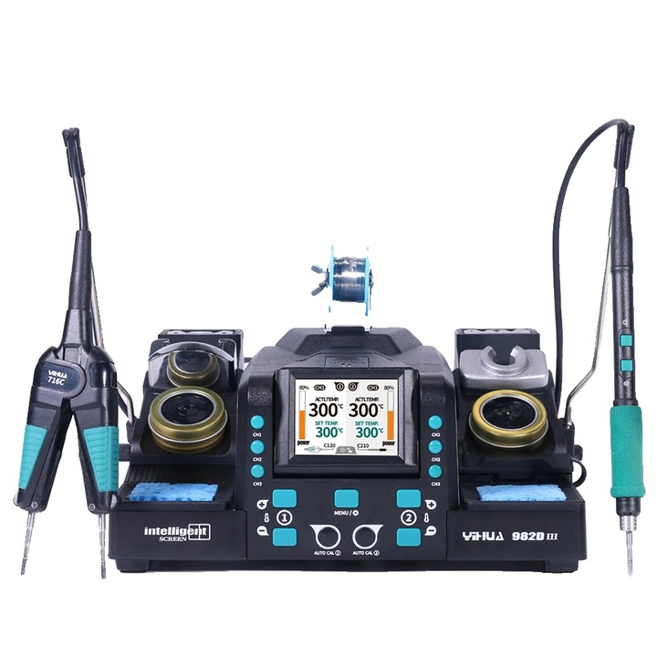 Станция за запояване, S01, контрол на температурата в реално време, 220V-240V EU, 80W, компактен дизайн