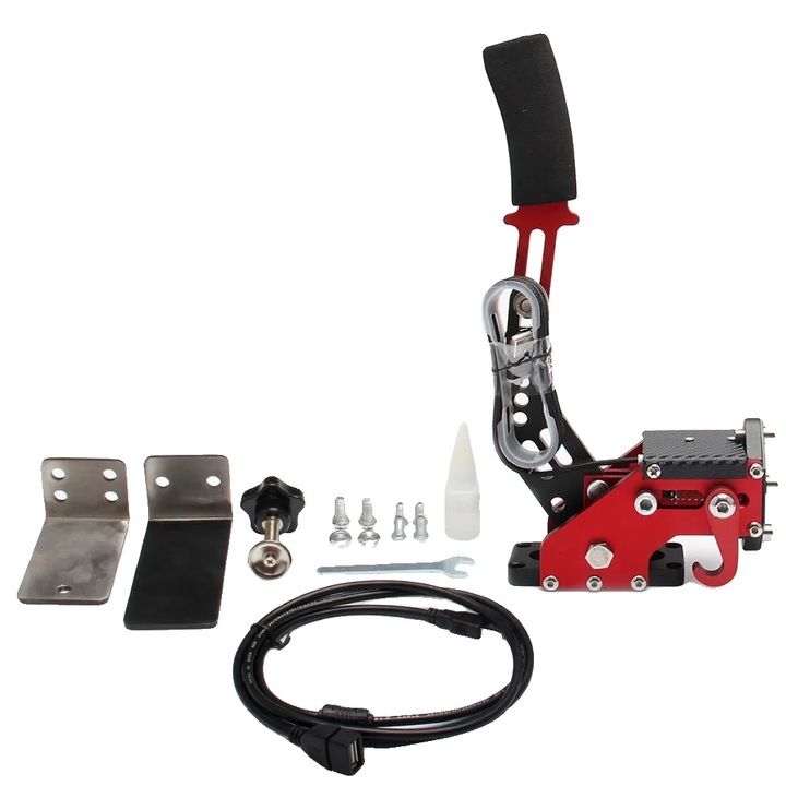 Frana de mana USB, inaltime ajustabila, tehnologie de comutare fara atingere, rosie