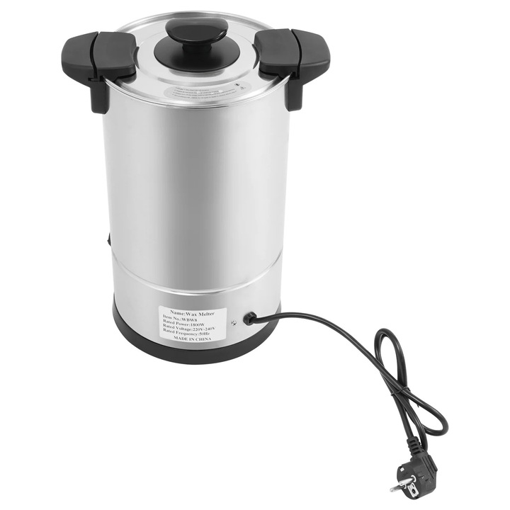 Oala pentru topit ceara, 8 litri, 1800W, 86F-230F, inox, design prietenos cu utilizatorul