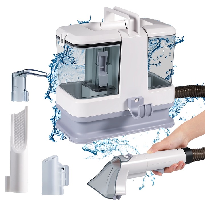 Aspirator Spot Cleaner, putere de aspiratie puternica, rezervoare de apa duale, alb, dimensiuni compacte