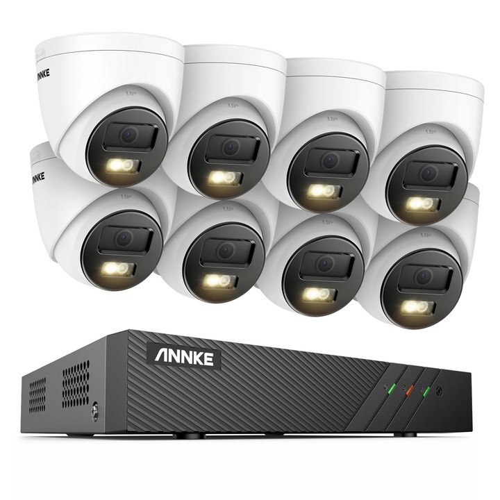 Комплект камера за наблюдение, 6MP, детекция на движение, 8 канала, 8 камери, водоустойчив