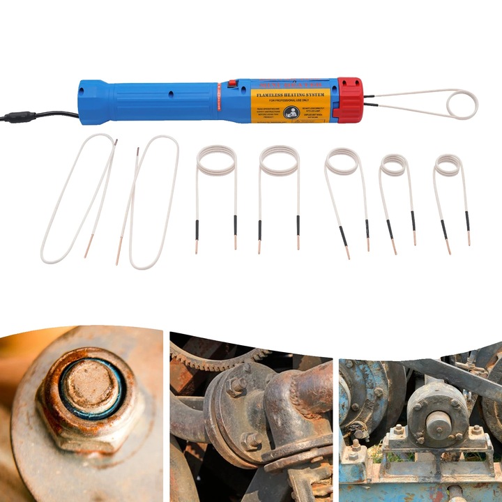 Hőlégfúvó, 1100W, gyors fűtés, 8 cserélhető tekercs, kék