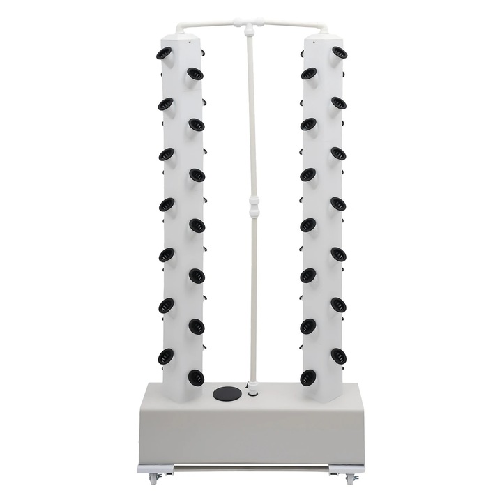 Sistem de Cultivare Hidroponic, Design Vertical, Timer Automat, Alb, Capacitate 30L