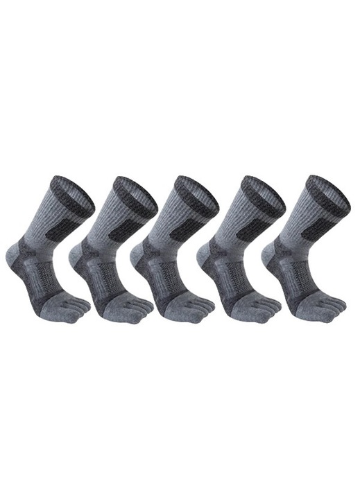 Мъжки чорапи, 5 чифта, сиви, 39-44 EU, повишен комфорт, дишаща материя