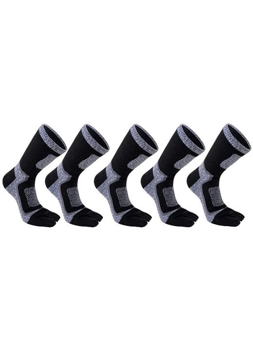 Мъжки чорапи, 5 чифта, черни, 39-44 EU, памук / полиестер, топли, за есента и зимата