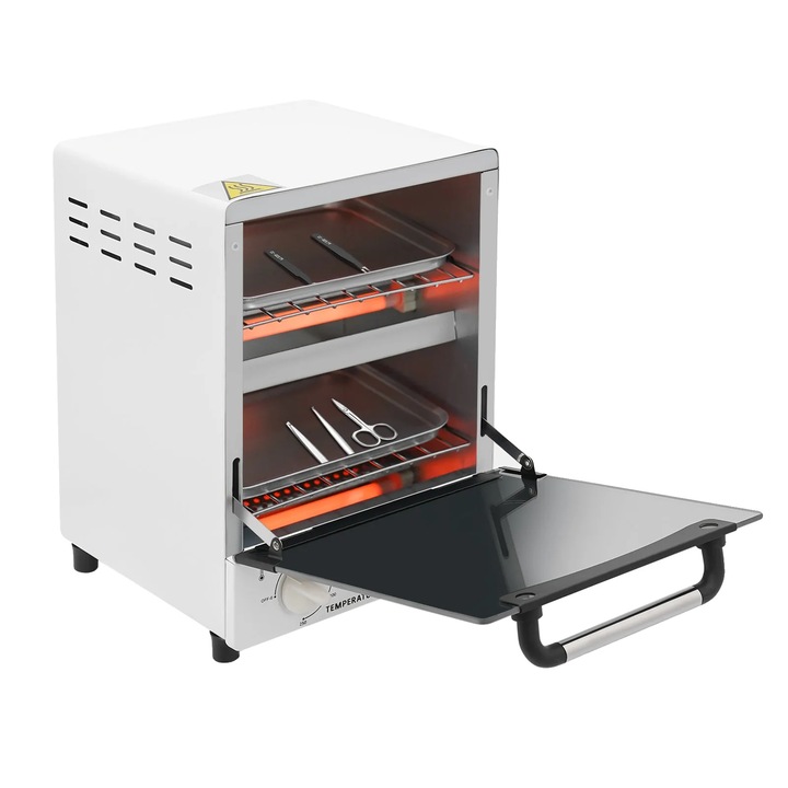 Sterilizator unelte manichiura, 12L, 1000W, 0-250°C, design compact, 25x22.5x31.5cm