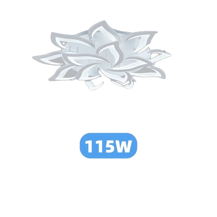 Lustra alba cu 14 lumini, design elegant, dimabil, control prin telecomanda, diverse dimensiuni