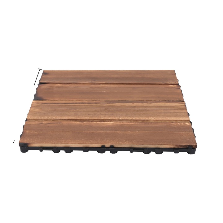 Placi de Parchet din Lemn, Design Antiderapant, Montaj Usor, Culoare Maro, 30.3x30.3x2.3cm