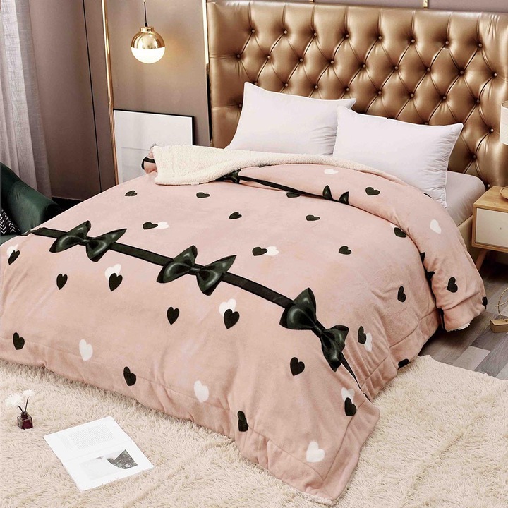 Patura cocolino dubla cu blanita, 2 persoane 200x230 cm