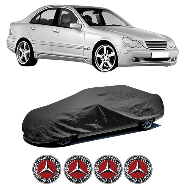 Husa tip prelata auto, CarPassion, pentru MERCEDES-BENZ C-CLASS (W203) din 2000-2007, material textil impermeabil