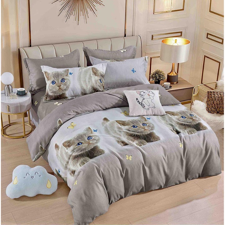 Dupla Ágynemű, Gumis Lepedő Finet típusú Szövet, 6 darabos