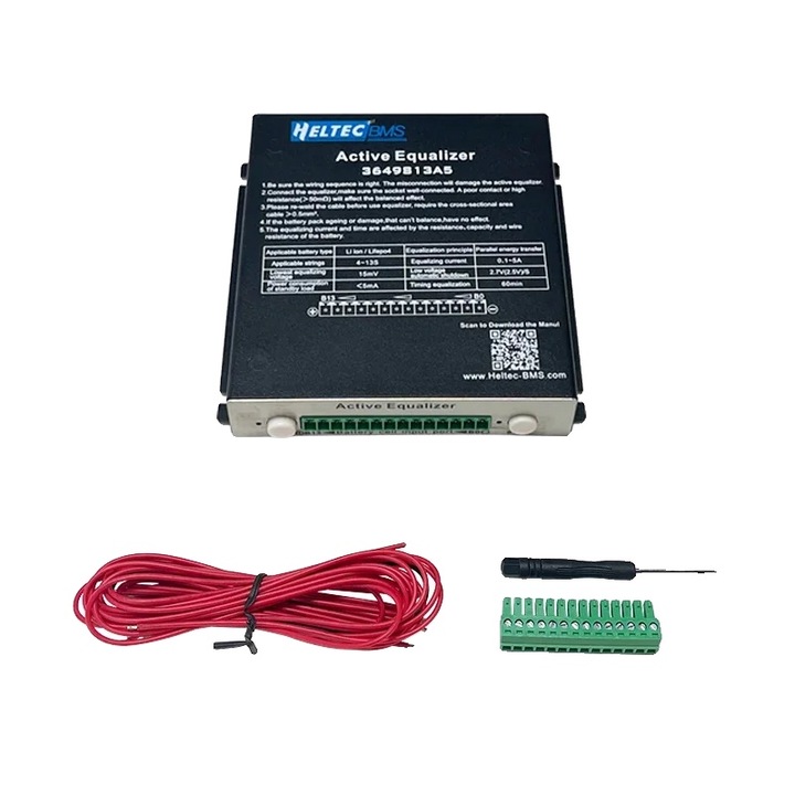 Egalizator activ pentru baterii, 4S-13S, 5A, cu carcasa, compatibilitate 4-24S, gestionare eficienta a energiei