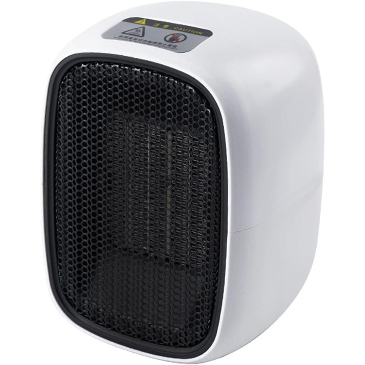 Hőlégfúvó 500W, gyors fűtés, hőmérséklet-szabályozás, kompakt kialakítás, fehér