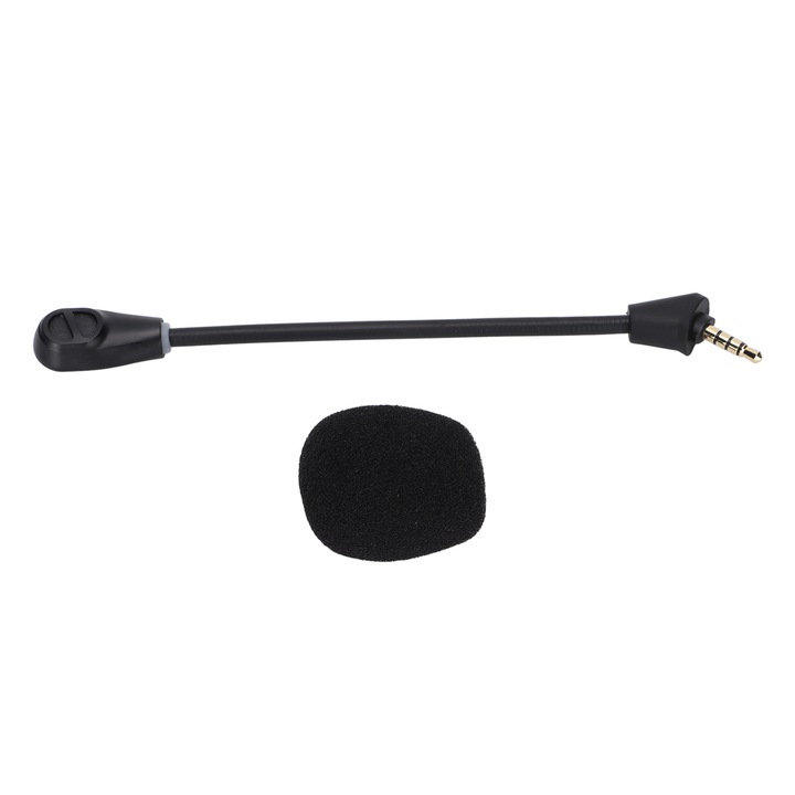 Csere mikrofon vezeték nélküli gaming fejhallgatóhoz, fekete, 3.5mm, 360°-ban hajlítható