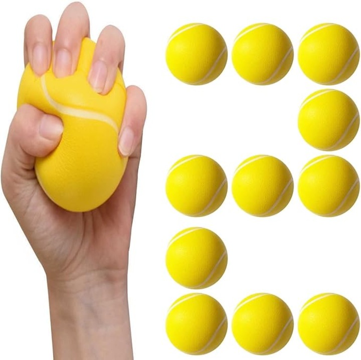 12 darab sárga hablabda készlet, mini hab teniszlabdák, 2.5 hüvelyk