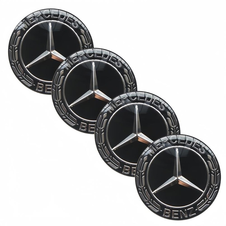 ARRRD® Autocolante Capace Jante Mercedes-Benz, Diametru 56mm, Set de 4 Bucati - Pentru Clasa C, E, GLC, GLE, GLA, GLB si alte modele