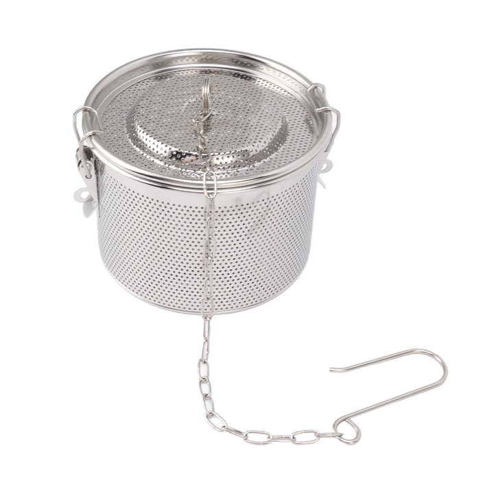 Fűszerinfúzió, függő lánccal, rozsdamentes acél, 14 cm átmérőjű