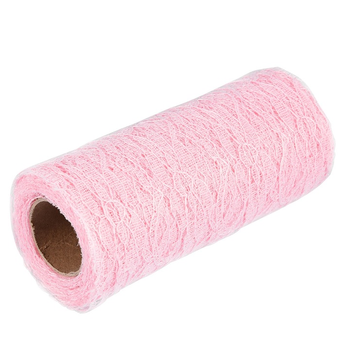 10 Yard Lungime Nunta Petrecere Decoratiuni Masa Traversa Scaun Esarfa Florala Dantela Tul Rola (Roz)