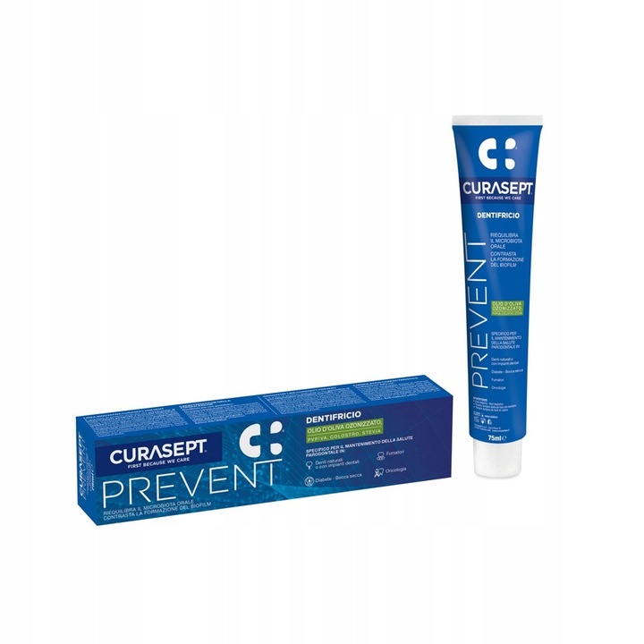 Curasept Prevent fogkrém, 75 ml, implantátumvédelem, szájflóra egyensúly