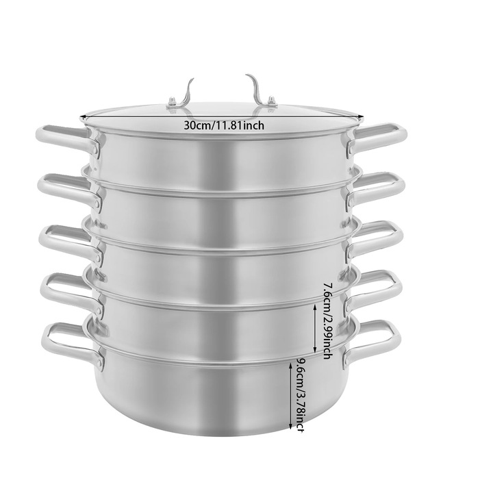 Vas de aburire, design stivuibil, 4 niveluri, inox 304, 30cm