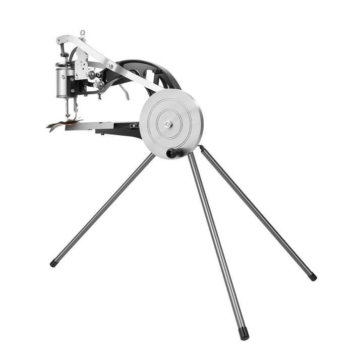 Bőrcipész varrógép, Kézi hajtókaros, Lapos talp, Láncöltés, Öltéshossz 6 mm, Vastagság 3–5 mm, Bőrhöz/gumihoz/vászonhoz, Fekete