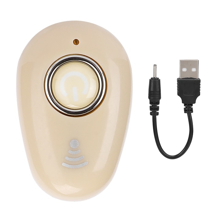 Bluetooth Mini S650 fülhallgató, ergonomikus kialakítás, többpontos csatlakozás, bézs színű
